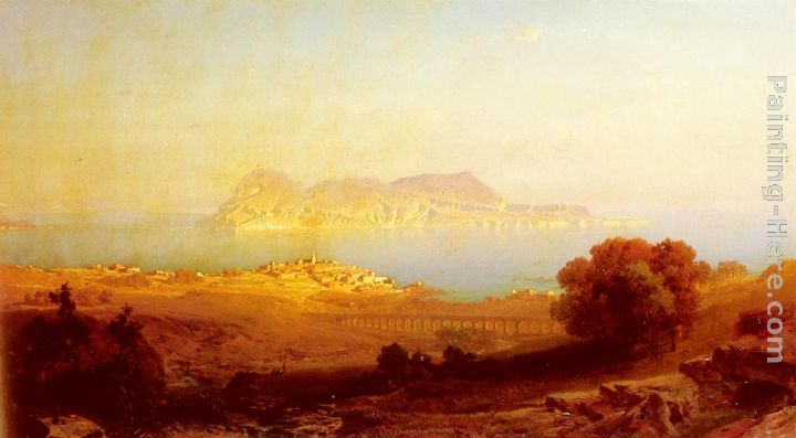 Gibraltar painting - Friedrich Bamberger Gibraltar art painting